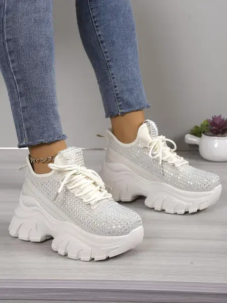 Resti Women's sporty sneakers with rhinestones Blysco