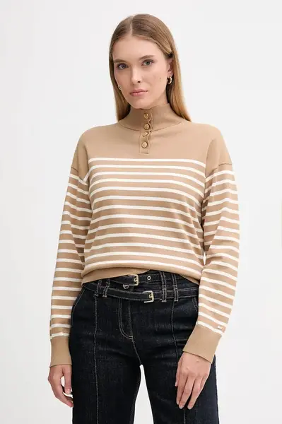 Svetr Tommy Hilfiger dámský, béžová barva, WW0WW47467