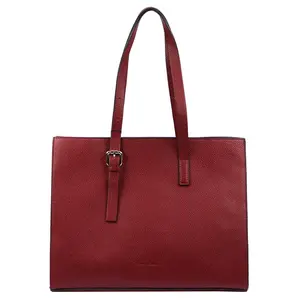 Dámska kožená kabelka Pierre Cardin Leonas - vínová