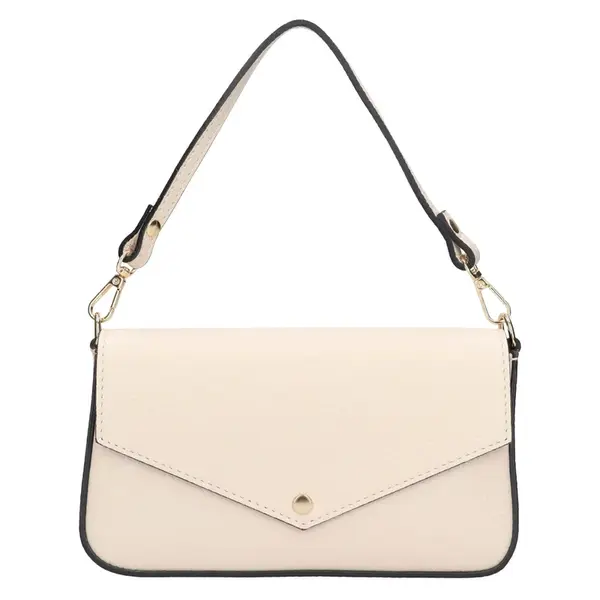 Dámské kožené plesové psaníčko Italia Emka - krémová