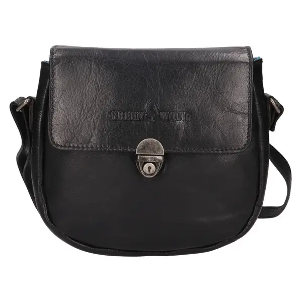 Dámska kožená crossbody kabelka Greenwood Petra - čierna