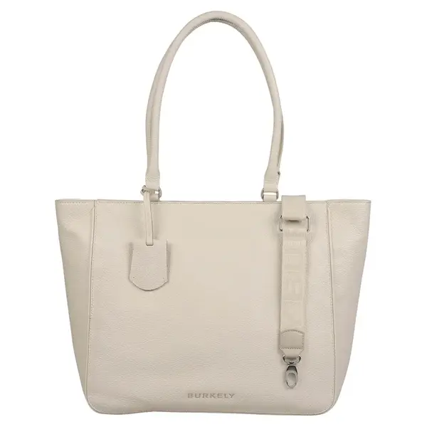 Dámská kožená kabelka na notebook Burkely Alyx - krémová