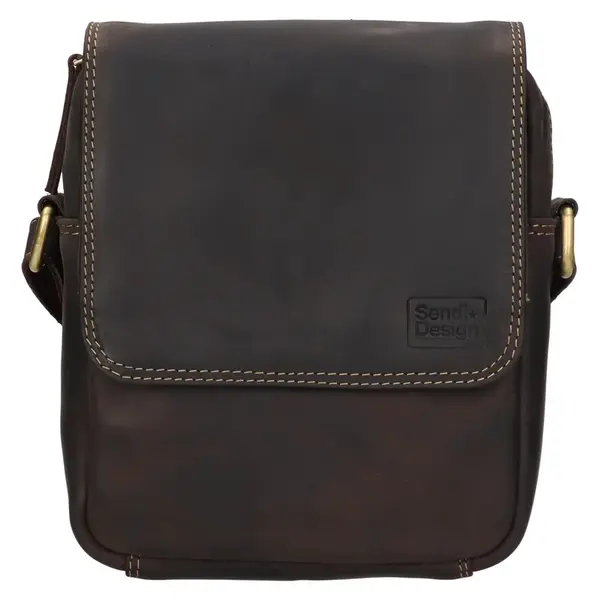 Pánská kožená taška přes rameno SendiDesign Jonáš - hnědá