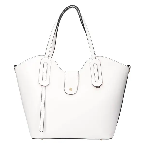 Dámská kožená kabelka Italia Zita - bílá