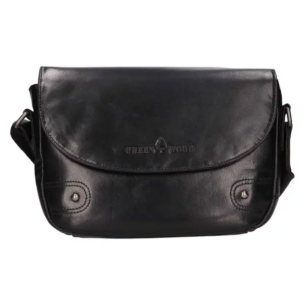 Dámská kožená crossbody kabelka Greenwood Nora - černá