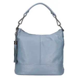 Dámska kožená kabelka Italia Silla - modrá