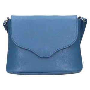 Dámska kožená crossbody kabelka Italia Alice - sýto modrá