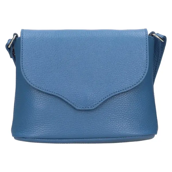 Dámska kožená crossbody kabelka Italia Alice - sýto modrá