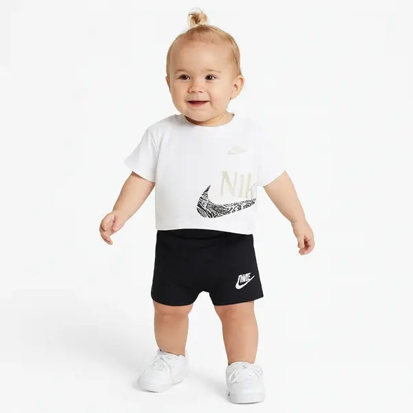 Nike kids girl wild flower boxy tee short 24m