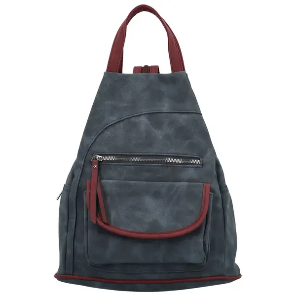 Stylový dámský koženkový batůžek Levetris, tmavě modrý