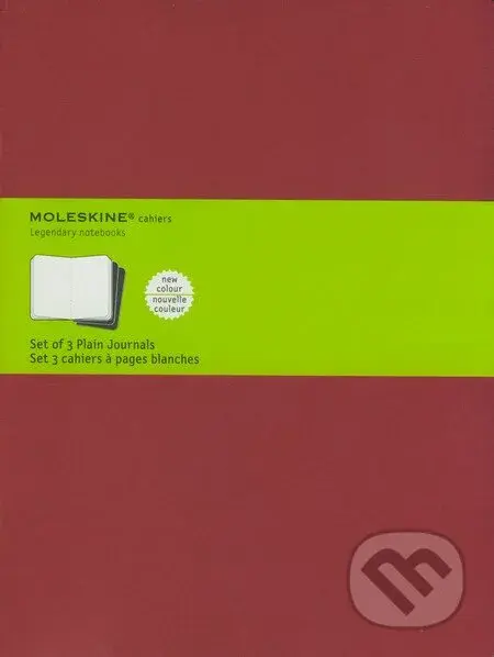 Moleskine - sada 3 veľkých čistých zošitov (červená)