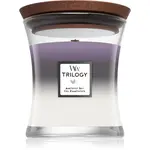 Woodwick Trilogy Amethyst Sky vonná svíčka s dřevěným knotem 275 g