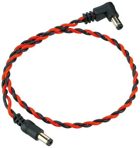 Ibanez Twisted DC Cable Black & Neon Red Length 16" Straight & Angled