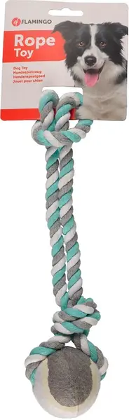 Flamingo Jim Pull Rope s tenisovým míčkem - máta S
