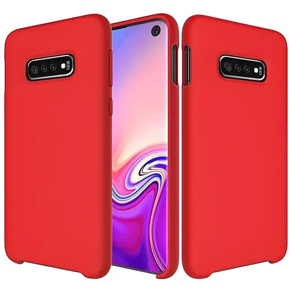 Puzdro Silicone case pre Samsung Galaxy S10 - Červená H10988