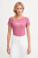 Tričko Pepe Jeans NEW VIRGINIA SS N dámské, růžová barva, PL505202
