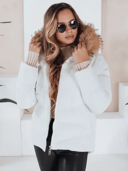 Kurtka zimowa damska pikowana biała Dstreet