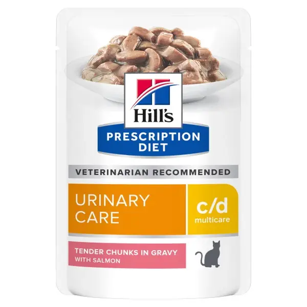 Hill's Prescription Diet c/d Multicare  Urinary Care krmivo pre mačky, losos - v hliníkovej kapsičke 12 x 85 g