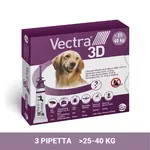 Vectra 3D kvapky pre psov 3 x 4,7 ml pipety pre veľkých psov (>25 - 40 kg, fialová)