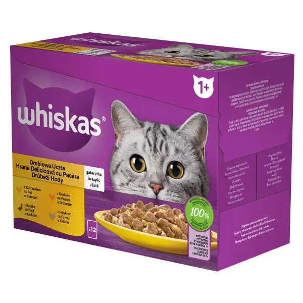 Whiskas výber hydiny v kapsičkách pre dospelé mačky 12 x 85 g
