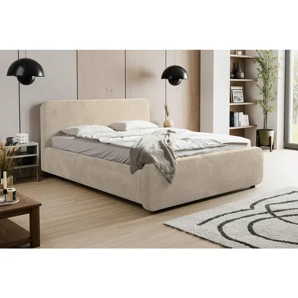 MID.YOU ČALOUNĚNÁ POSTEL, 180/200 cm, přírodní barvy