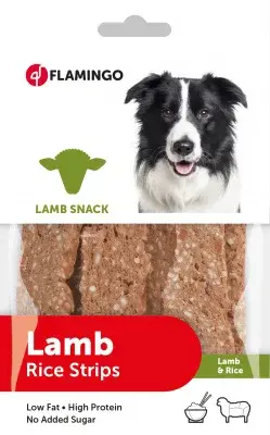 Flamingo Lamb Snack - jehněčí a rýžové proužky 85 g