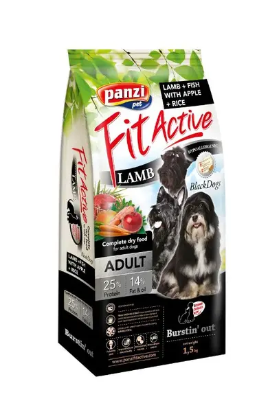 FitActive Hypoallergenic BlackDogs Lamb, Fish & Apple, Rice 1,5 kg (308562)