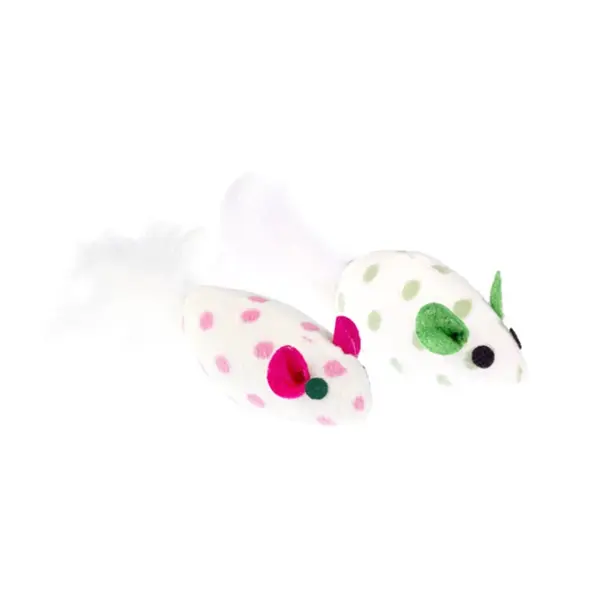 GimCat hračka pro kočky - tečkovaná myš 2 ks