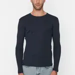 Tričko Trendyol - tmavě modré - regular fit