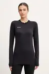 Funkční tričko s dlouhým rukávem s příměsí vlny Mammut Trift černá barva, 1016.01080