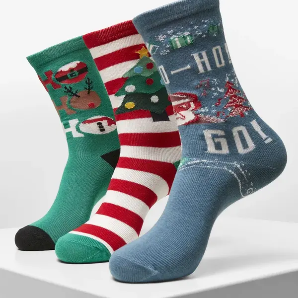 Ho Ho Ho vánoční ponožky 3-balení vícebarevné