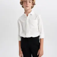 DEFACTO Boys White Oxford Long Sleeve School Shirt