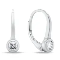 Brilio Silver Elegantné strieborné náušnice so zirkónmi EA17W