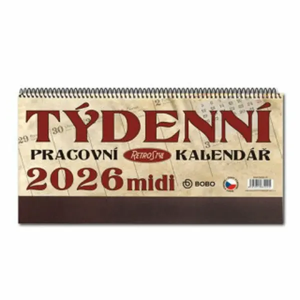 Pracovní kalendář 2026 MIDI Retro