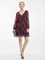 Orsay Vínové dámské vzorované šaty - Dámské