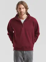 Burgundy men's sweatshirt Zip Neck Sweat Fruit of the Loom