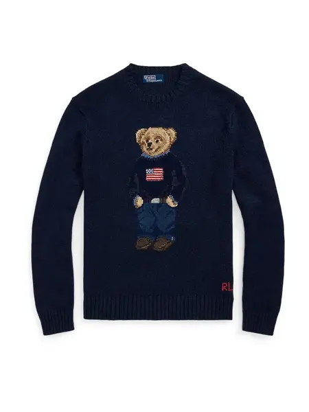 Polo Ralph Lauren Sveter  béžová / námornícka modrá / hnedá / červená