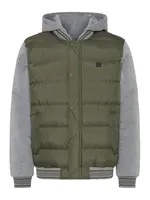 BLEND Prechodná bunda 'BHERNIE'  sivá melírovaná / tmavozelená