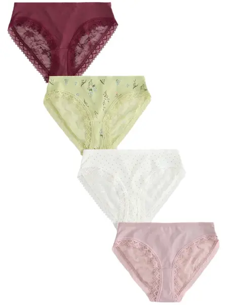 Next Nohavičky  kiwi / svetlofialová / vínovo červená / biela