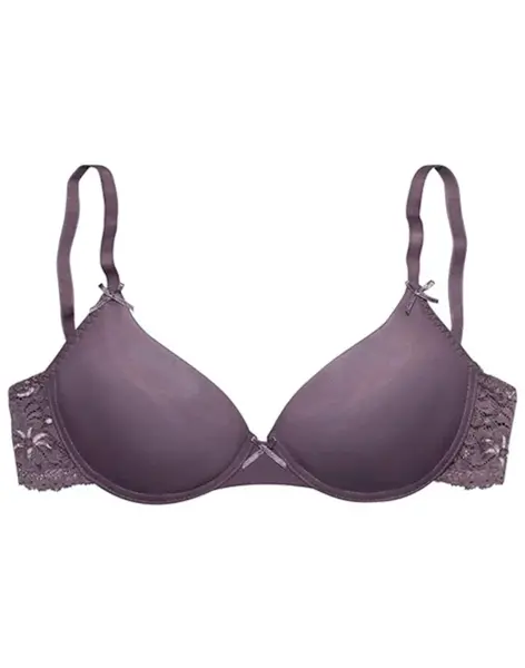 NUANCE Podprsenka  tmavošedá / tmavofialová