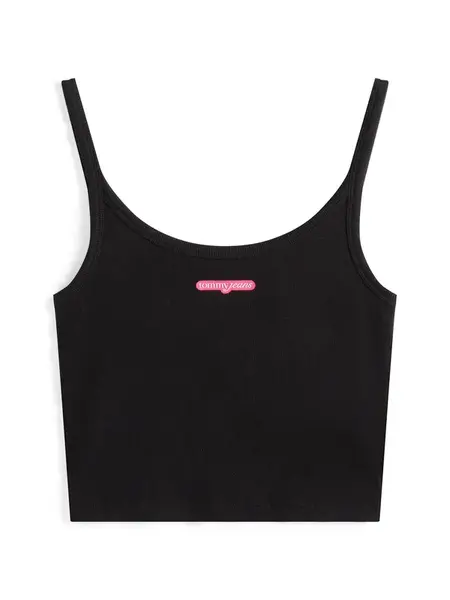 Tommy Jeans Top  svetloružová / čierna