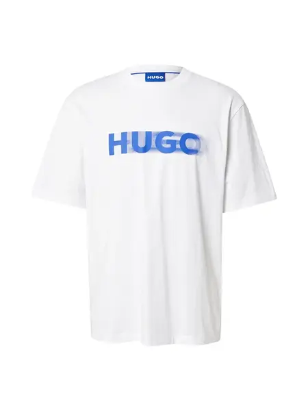HUGO Tričko 'Nalax'  modrá / biela