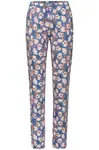 VIVANCE Pyžamové nohavice  nebielená / modrosivá / svetlooranžová