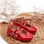 FR1 Lakované dětské baletky s červenými proužky Margenis