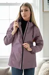 53121 Dewberry Hooded Women Raincoat-PLUM
