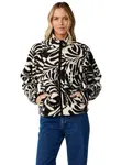 Rip curl dámská mikina Party Pack Polar Allover Zt Black / White | Černá | Velikost M