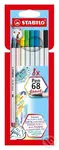 Fixka STABILO Pen 68 brush sada (8 ks v púzdre)