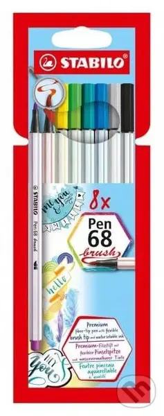 Fixka STABILO Pen 68 brush sada (8 ks v púzdre)