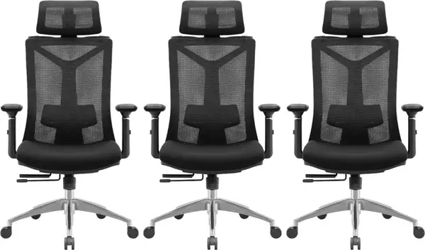 LTC 3PACK Kancelářská židle ELEGANCE BLACK černá (3 ks)