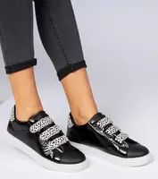 Gemre Black sneakers with animal finish and Velcro Astrala